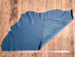 Peau de cuir de veau swift lisse - bleu denim - maroquinerie - Cuirenstock