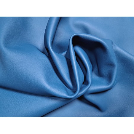 Peau de cuir de veau swift lisse - bleu denim - maroquinerie - Cuir en stock