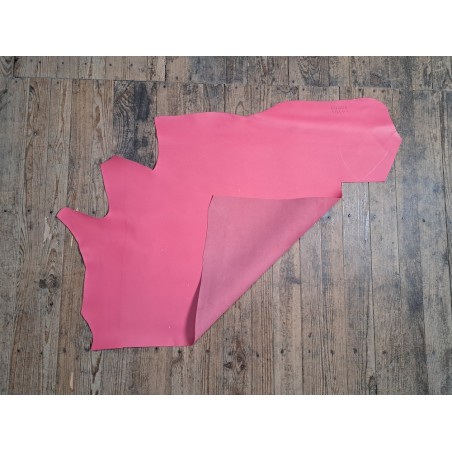 Bande de cuir de vachette grainé - bubblegum - maroquinerie - ameublement - Cuir en Stock