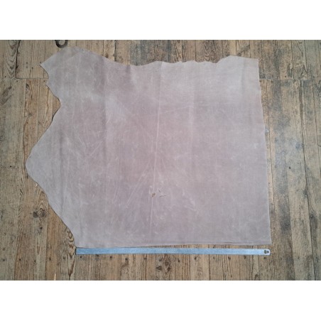 Demi peau de cuir de veau grain effet galuchat - Beige - Cuir en Stock