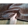 Bande de cuir de veau - effet croco - marron vieilli - maroquinerie - cuirenstock