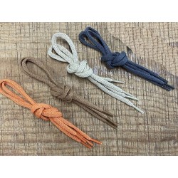 Lot de 4 paires de lacets plat coton tricoté - différent coloris - bonnes affaires - cuir en stock
