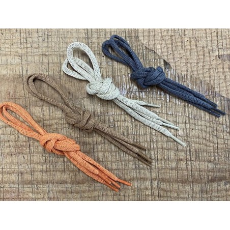 Lot de 4 paires de lacets plat coton tricoté - différent coloris - bonnes affaires - cuir en stock