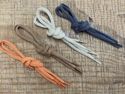 Lot de 4 paires de lacets plat coton tricoté - différent coloris - bonnes affaires - cuir en stock