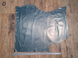 Bande de cuir de veau - quadrillage - vert canard - nacré - doré- maroquinerie - cuirenstock