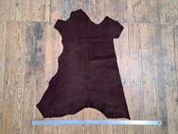 Veau velours - Bordeaux - Cuir en Stock