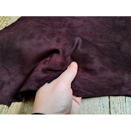 Peau de cuir de veau velours - Bordeaux
