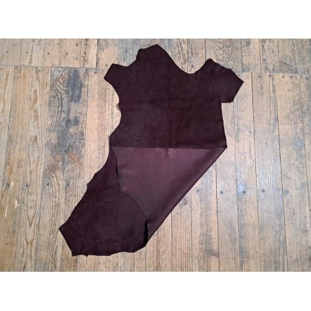 Peau de cuir de veau velours - Bordeaux