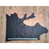 Demi-peau de cuir de vache grainé - Noir mat - B - Cuir en Stock