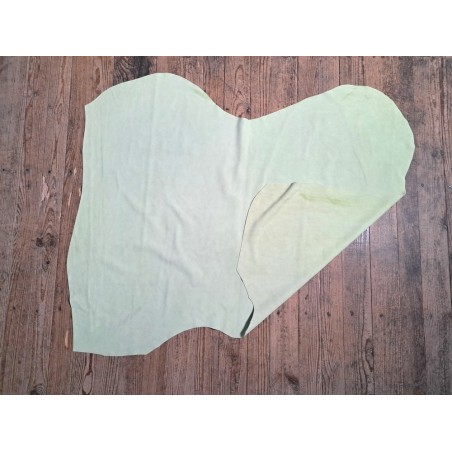 Peau de veau velours - VERT PASTEL - Cuir en Stock