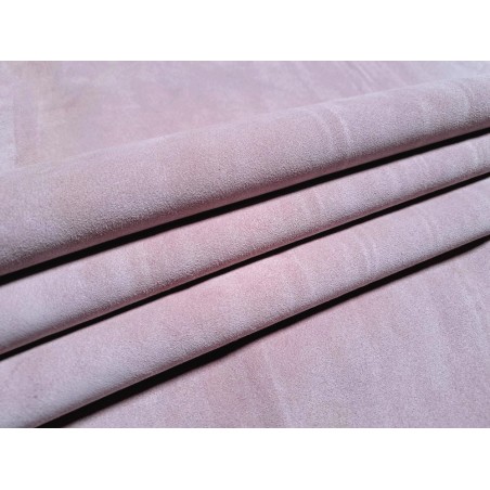 Peau de veau velours - ROSE CLAIR - Cuir en Stock
