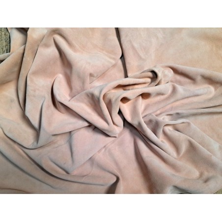 Peau de veau velours - pêche - Cuir en Stock