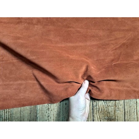 Peau de veau velours - MARRON SEQUOIA - Cuir en Stock