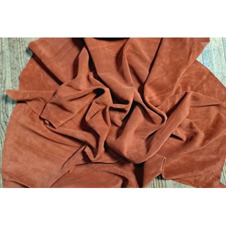 Peau de veau velours - marron sequoia - Cuir en Stock