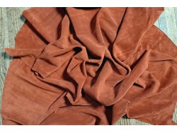 Peau de veau velours - marron sequoia - Cuir en Stock