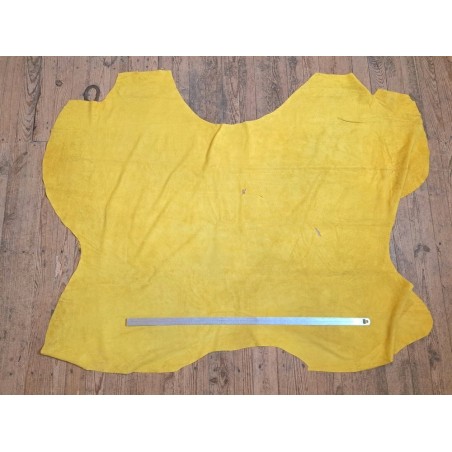 Peau de veau velours - JAUNE - Cuir en Stock