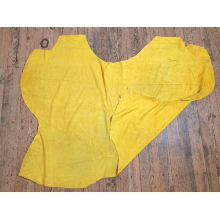 Peau de veau velours - JAUNE - Cuir en Stock