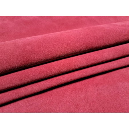 Peau de veau velours - FRAMBOISE - Cuir en Stock