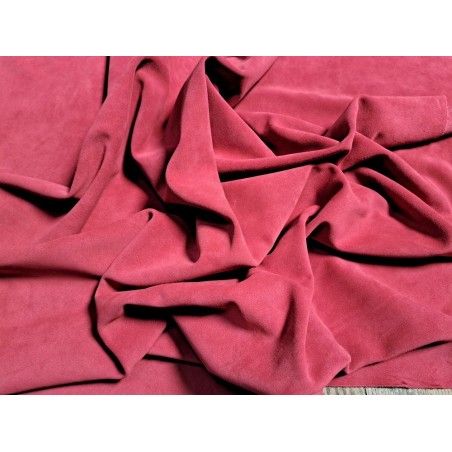 Peau de veau velours - framboise - Cuir en Stock