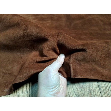 Peau de veau velours - CAFE - Cuir en Stock