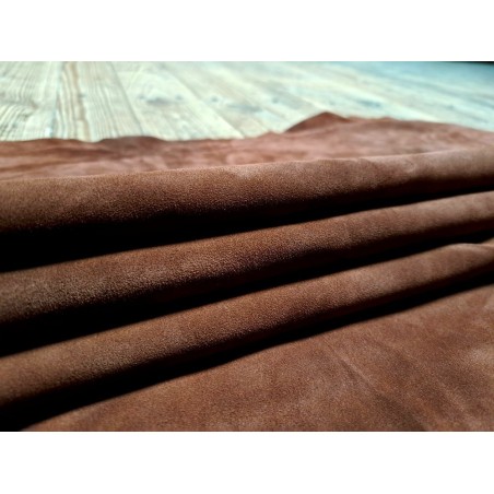 Peau de veau velours - CAFE - Cuir en Stock