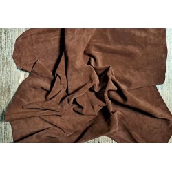 Peau de veau velours - café - Cuir en Stock