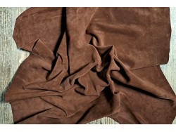 Peau de veau velours - café - Cuir en Stock