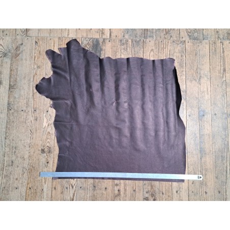 Demi-peau de cuir de vachette métallisé - Fuchsia -B- Cuir en Stock