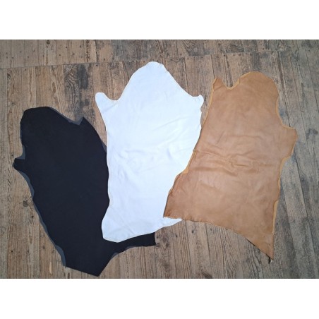 Lot de 3 peaux de cuir stretch - Cuir en Stock