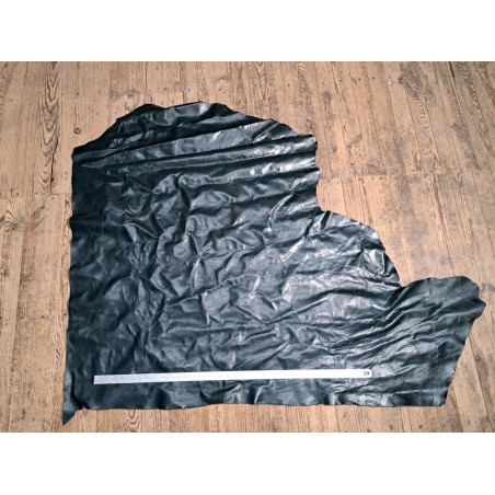 Demi-peau de cuir de vachette ciré pullup - Bleu nuit - A