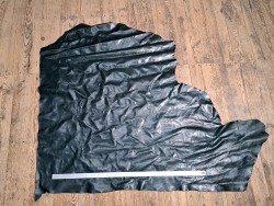 Demi-peau de cuir de vachette ciré pullup - Bleu nuit - A