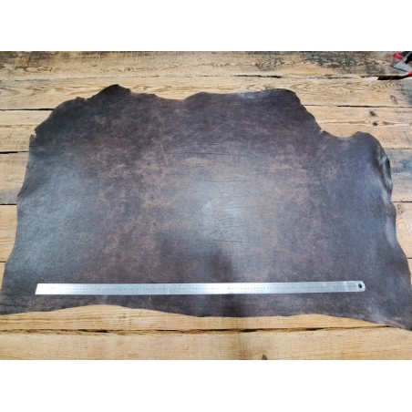 Collet de vache tannage végétal grainé nuancé - Marron