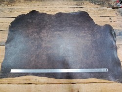 Collet de vache tannage végétal grainé nuancé - Marron