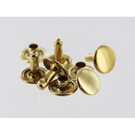 lot rivets double calotte acier laiton accessoire maroquinerie cuir en stock