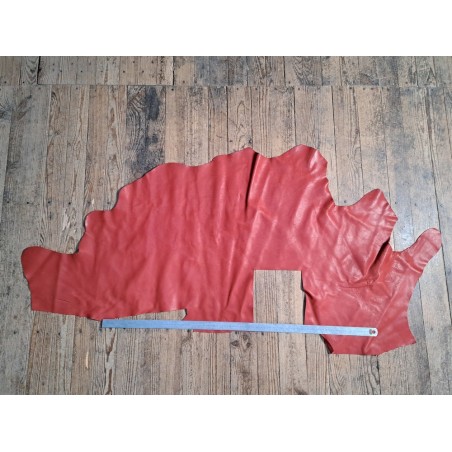 grand morceau vache lisse - orange sanguine - maroquinerie - cuirenstock