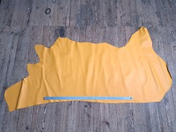 Demi-peau de cuir de vachette grainé - Jaune - Cuir en Stock