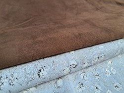 Lot de 2 peaux uniques - Cuir de chèvre et d'agneau - H