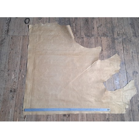 Bande de cuir de veau - grecque - or blanc - maroquinerie - cuirenstock