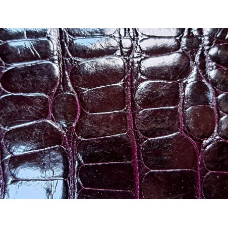 Cuir de crocodile véritable - bordeaux - bijoux ou accessoire - Cuir en Stock