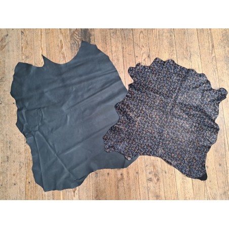 Lot de 2 peaux de Cuir de chèvre et d'agneau - C - Cuir en Stock