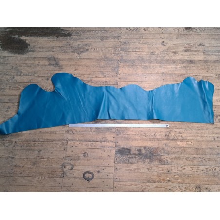 Demi-peau de cuir de vache ferme - Bleu paon - A - Cuir en Stock