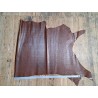 Demi-peau de cuir de vachette grain croco brun acajou - B