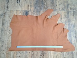 Demi-peau de cuir de taurillon pleine fleur -Marron gold - Cuirenstock