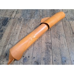 Cuir de flanc de vache - abricot - tannage végétal - Cuir en Stock