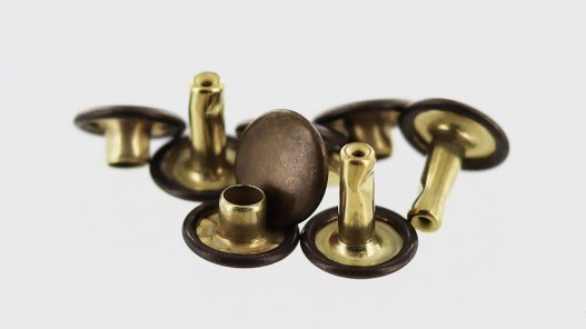 lot rivets double calotte acier bronze accessoire maroquinerie cuir en stock
