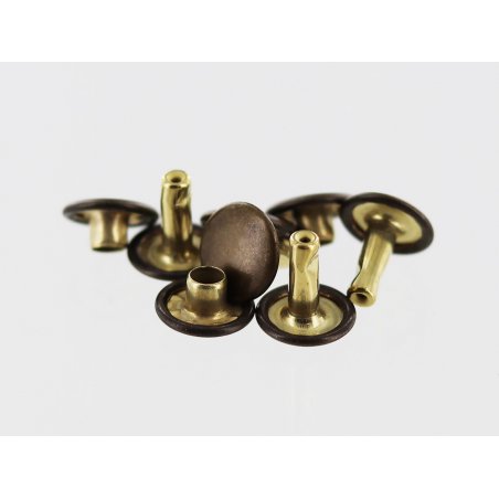 lot rivets double calotte acier bronze accessoire maroquinerie cuir en stock