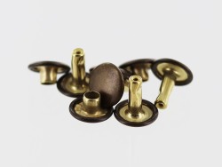 lot rivets double calotte acier bronze accessoire maroquinerie cuir en stock