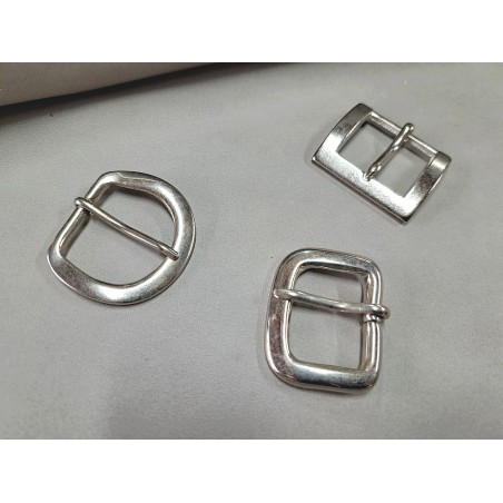 LOT de 3 boucles de ceinture - C - Nickelé - 20mm / 25mm