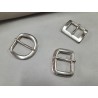 LOT de 3 boucles de ceinture - C - Nickelé - 20mm / 25mm