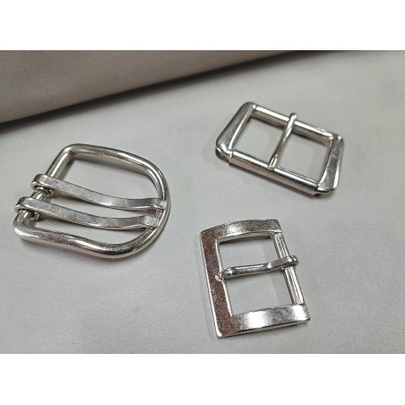 LOT de 3 boucles de ceinture - G - Nickelé - 25mm / 35mm / 40mm